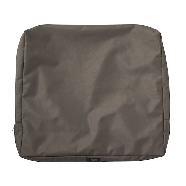 Classic Accessories Ravenna Water-Resistant 21x20x4" Patio Back Cushion Cover, Dark Taupe 60-425-015101-RT - main